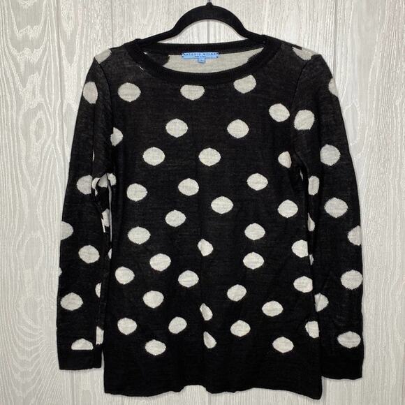 Antonio Melani black and white‎ polka dot wool mohair  sweater - Picture 1 of 5